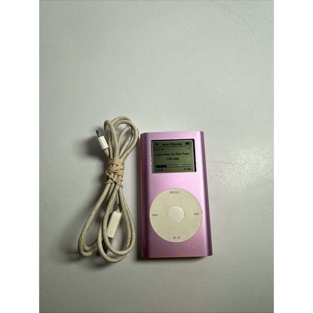Apple iPod Mini 2nd Gen Pink A1051 MP3 Player GOOD BATTERY w/ Cable Bundle